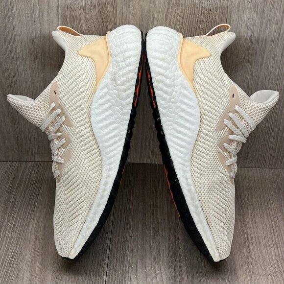 Adidas Shoes Mens 7.5 Alphaboost Ecru Tint 'Glow Orange' Running Sneakers G28565 - Picture 8 of 12